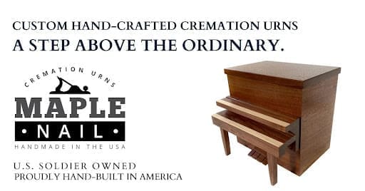 text on image reads: Custom Hand-Crafted Cremation Urns